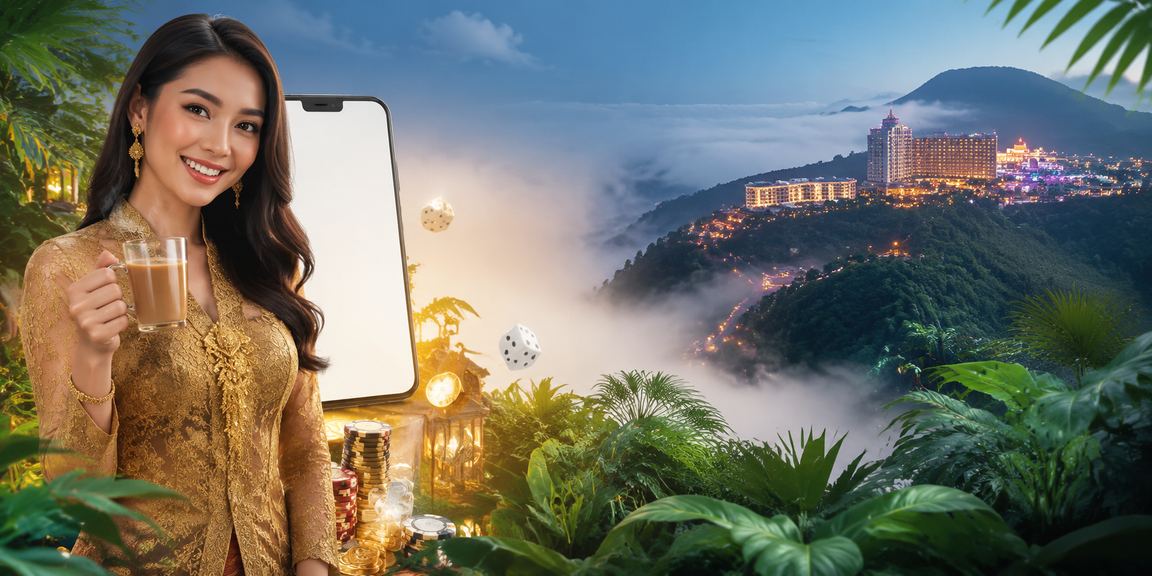 Pertaruhan sukan di Genting Highlands dengan pakaian kebaya gaya Malaysia pada platform 86400