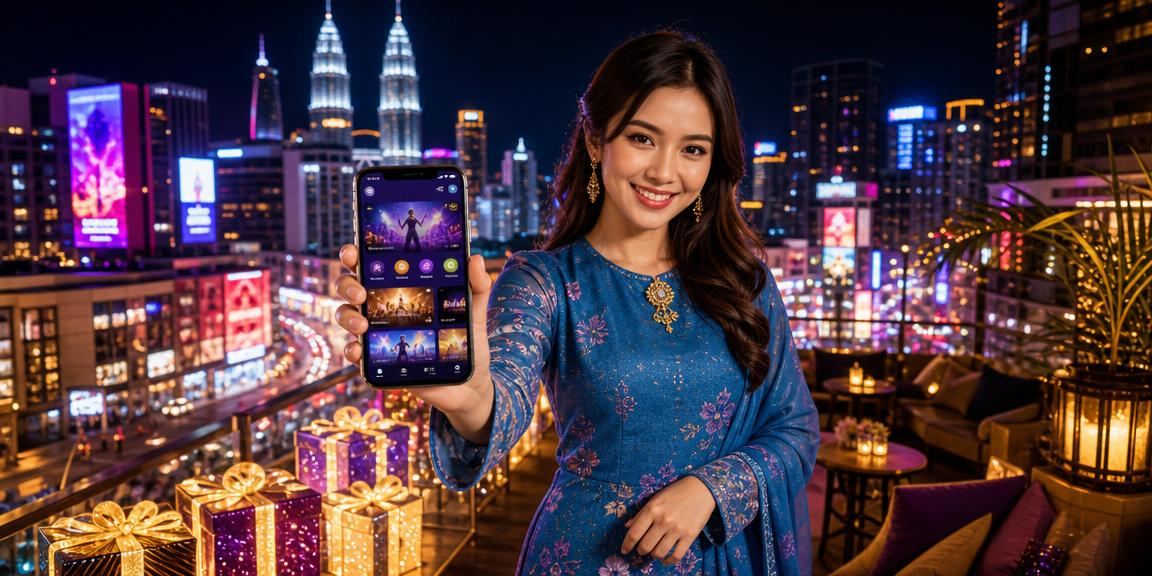 Wanita berbaju kurung menggunakan kasino mudah alih 86400 di Kuala Lumpur