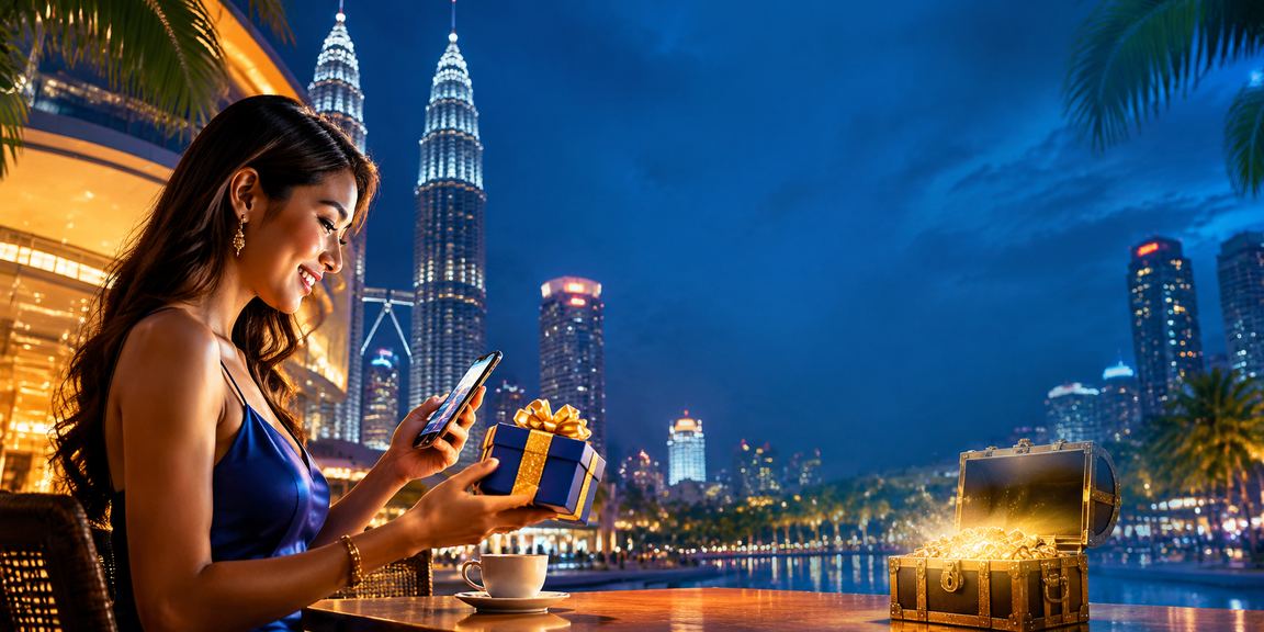 Pengguna mengakses kasino mudah alih bergaya Kuala Lumpur pada platform 86400
